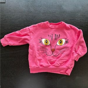 Mini Rodini Pink Cat Graphic Sweatshirt